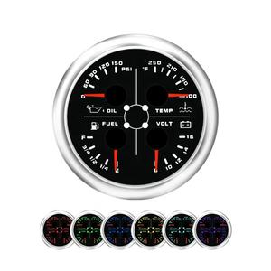 Wenle Nouveau Jauge Multifonction 85mm 12/24V pour Pression d'Huile, Température de l'Eau et Niveau de Carburant avec Avertissement pour Bateau et Voiture Usage Maritime - Product Image 1