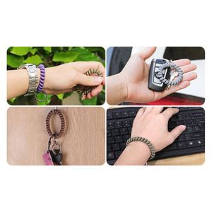 Colorful Stretchable Wristband Bracelet <b>Key</b> Holder Flexible Spiral Wrist Coil Bracelet Wrist <b>Key</b> <b>Chain</b> - Product Image 5