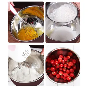 High Quality Kitchenware Bamboo Lid Stainless Steel OEM ODM Serving Bowl Metal Salad Mixing Bowl For Food Storage