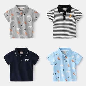 Magliette POLO Estive 2025 per Ragazzi con Simpatici Ricami Cartoon, Colletto in Cotone, Stile Casual Coreano, T-<span class=keywords><strong>Shirt</strong></span> a Maniche Corte per Bambini - Product Image 1