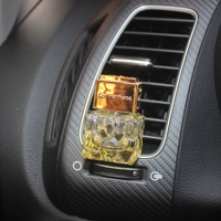 Diffuseur d'arômes pour voiture en verre, forme nid d'abeille réutilisable, teinté, or, bleu, rose, parfum, bouteille vide de 8 ml avec clip