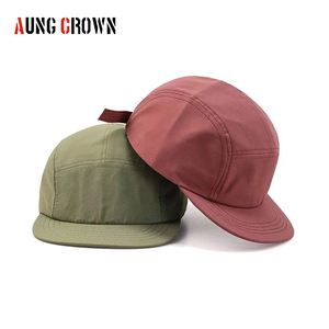 Mũ chạy bộ chống nước kiểu snapback, sản xuất tại Trung Quốc, có thể tùy chỉnh logo, trơn, cổ điển, thể thao, 5 tấm, chất liệu nylon, mũ lều - Product Image 1