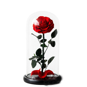 Rosa Preservada del <span class=keywords><strong>Principito</strong></span> en Caja de Cristal de 14*22CM, Regalo de Cumpleaños con Caja de Regalo Exquisita - Product Image 1
