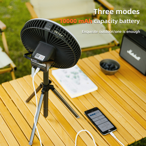 10000mAh 충전식 미니 선풍기 모던 스타일 USB 충전 휴대용 선풍기 캠핑용 조명 포함 실내외 정원용 - Product Image 4