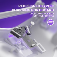 EXtremeRate Version Type-C Blanche : Carte PCBA de Remplacement et Coque Inférieure Compatibles avec les Manettes PS4 Modèles JDM-040/050/055