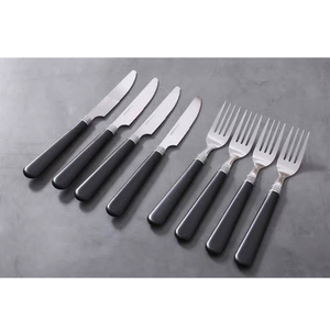 16 cái combo số lượng lớn Flatware thép không gỉ muỗng nĩa và dao dao kéo với hình vuông dài xử lý trong nhựa - Product Image 2
