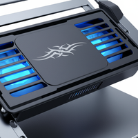 Support de refroidissement pour ordinateur portable en aluminium à quatre ventilateurs, refroidisseur d'ordinateur portable à air pour utilisation universelle en gaming
