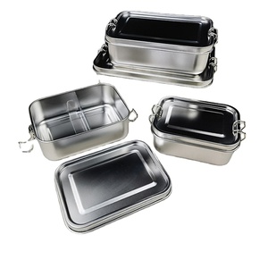 Fiambrera de acero inoxidable con partición, tapas de acero inoxidable, Clip bloqueable para caja Bento de fugas para viajes, trabajo, ecológico - Product Image 3