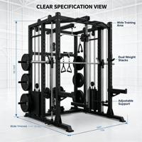 OEM Machine Smith Commerciale Tout-en-un en Acier, Rack à Squat Multifonctionnel et Power Rack avec Système de Contrepoids