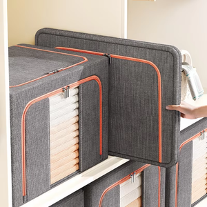 Giỏ 100% polyester tổ chức vải quần áo tổ chức tổ chức bin xô tấm ga trải giường gấp jiahao hộp lưu trữ - Product Image 6