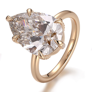 Bague de diamants de laboratoire certifiée IGI de couleur marron coupe poire bague de bijoux fins en or massif 18 carats bagues de fiançailles personnalisées pour cadeau de noël - Product Image 2
