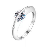Bague INS tendance en argent sterling S925 avec zircon cubique rotatif, bagues délicates pour femmes, bijoux fins, thème univers, étoile, planète
