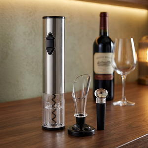 Ouvre-bouteille électrique portable Seasons Pino avec accessoire coupe-capsule en acier inoxydable rechargeable via USB - Product Image 2