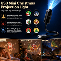 Projecteur USB Rotatif pour Voiture, Lampe de Projection à Motifs pour Noël, Décoration Intérieure de Voiture et Fêtes à Domicile