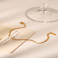 H&C Elegante y Delicada Pulsera de Piedra Lunar de Acero Inoxidable Bañada en Oro de 18K para Mujer, Ajustable, con Piedra Natural, Joyería de Moda