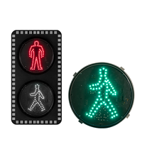 Semáforo Peatonal LED Dinámico de Seguridad Vial, 300 mm, IP55, Alcance de 300 m, para Centros de Transporte
