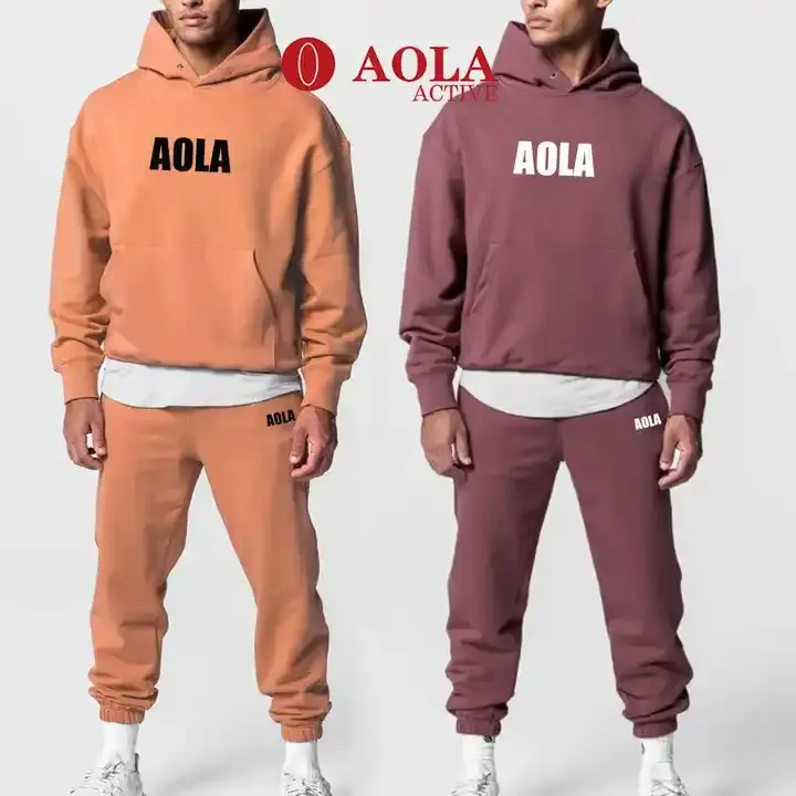 AOLA Custom Stick pullover Set Plain Solid Casual Hoodie und Jogger Set Baumwolle Herren Hosen Sets