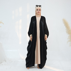 Abaya Aperta Lucida da Donna, Nuovo <span class=keywords><strong>Abbigliamento</strong></span> Islamico Estivo di Dubai, Abaya Modesta Tradizionale Turca, <span class=keywords><strong>Abbigliamento</strong></span> Musulmano - Product Image 5