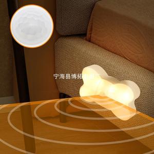 ไฟกลางคืน LED สีขาวอบอุ่นขนาดเล็ก พร้อมเซ็นเซอร์ตรวจจับความเคลื่อนไหว ใช้พลังงานจากแบตเตอรี่ ติดผนังด้วยแม่เหล็ก สำหรับห้องนอน ทางเดิน บันได - Product Image 5