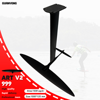 Nouvelle arrivée ART V2 999 Axis Foils Black Fuselage Carbon Hydrofoil Board pour le surf en vagues, le kitesurf et le efoil.
