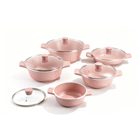 Juego de Utensilios de Cocina Antiadherentes de Aluminio Fundido a Presión, Modernos y Populares, con Mango Suave