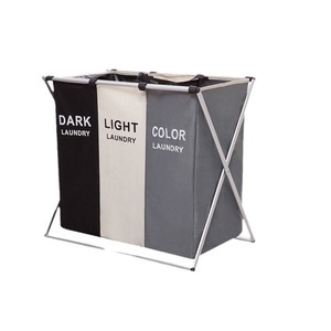 3pcs Oxford Tissu Sac à Linge Étanche Pliable <span class=keywords><strong>Landry</strong></span> Panier à Linge 3 Compartiments - Product Image 5