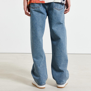 100% Cotton Wide Leg <strong>Jeans</strong> for Men Long Style <strong>Customized</strong> <strong>Label</strong> Men Blue <strong>Jeans</strong> - Product Image 5