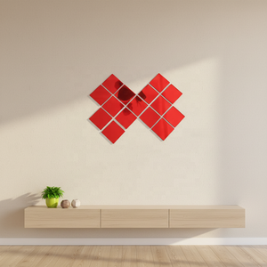 Plaque de miroir acrylique rouge de 1,3 mm d'épaisseur, carreaux de miroir acrylique carrés pour l'artisanat DIY et la décoration intérieure - Product Image 1