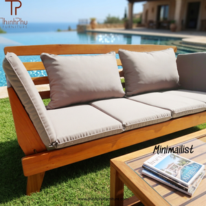 Contemporary Modern Acacia Wood Durable Garden Chair Powder Coated Aluminum Frame Outdoor Farmhouse Outdoor Garden Use Handmade - Product Image 3