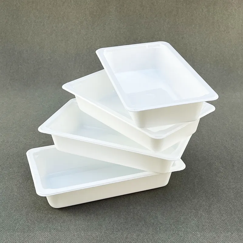 China Inflight Cpet Tray Fabriek Prijs Airline Meelmaaltijddoos Wit Ovaal Wegwerp Plastic Maaltijd Prep Tray