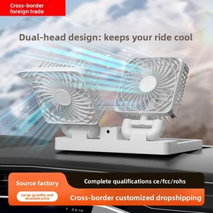 Nouveau mini <span class=keywords><strong>ventilateur</strong></span> portable 5V <span class=keywords><strong>USB</strong></span> à interface universelle pour camions de grande taille, double tête, à énergie solaire, moteur sans balais, 3 vitesses - Product Image 5