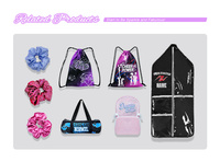 Ensemble de vêtements de gymnastique OEM : veste de préchauffage courte, chouchous, sac à cordon, justaucorps de gymnastique avec design personnalisable