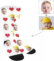 Vente en gros Chaussettes imprimées personnalisées Chaussettes drôles pour couple Animaux Chaussettes visage photo 3d Chaussettes de Noël à sublimation 360 Chaussettes d'impression
