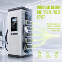 Nouvelle station de recharge rapide pour véhicules électriques DC certifiée CE, OCPP IP54 CCS2 GBT Chademo 60-240kW 250A, avec écran LCD de 32 pouces/55 pouces