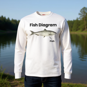 Camiseta de manga larga con diseño de pez, humor, meme, juego de palabras, cita - Product Image 3