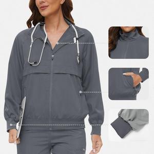 Tenue d'infirmière à manches longues, col montant, poches, plusieurs couleurs, épaisse, pour personnel médical et chirurgical des hôpitaux et cliniques - Product Image 2