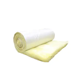 Absorción de sonido 50mm de espesor aislamiento de fibra de vidrio manta de lana de vidrio materiales de aislamiento térmico para la construcción