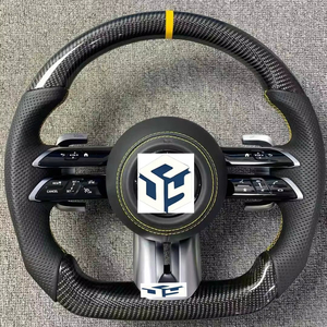 Volant en cuir et fibre de carbone adapté aux modèles Benz <span class=keywords><strong>2022</strong></span> : CLS, <span class=keywords><strong>GLE</strong></span>, W213, W238, W205, W222, W463, W167, C260, C300, C43, W211, W223 - Product Image 1