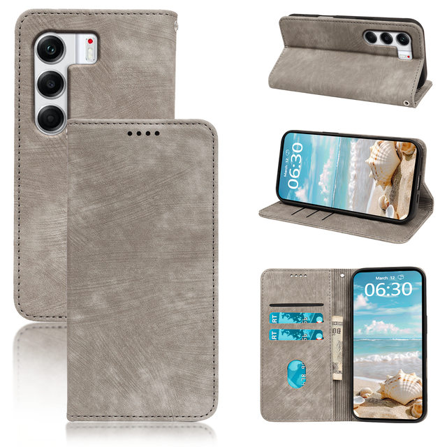 Hot Sale Strong Magnetic PU Leather Phone Case for Tecno Camon 40 Pro 4G Spark 40C Pova 7 Curve Ultra Mobile Wallet Book Covers