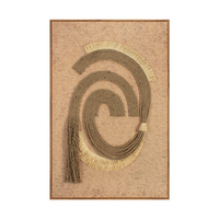 Déco murale jute abstraite géométrique wabi‑sabi haute qualité, art fibre pompons tissé main direct usine sans cadre