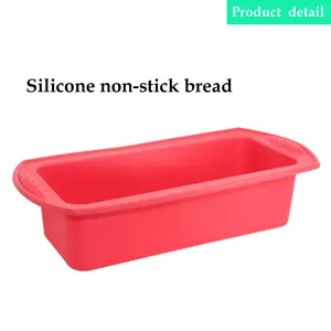 Forma de silicone para assar bolos, venda quente de molde longa panela retangular para bolo, pão, panela, antiaderente