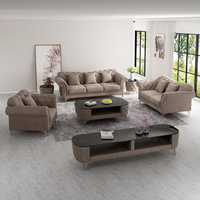 Ensemble de canapés modernes en velours avec pieds argentés, confortables, à boucles intégrales, pour l'intérieur, configuration 3+1+2