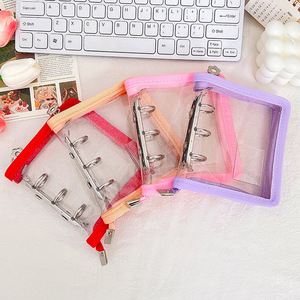 3 Holes Zipper Card Binder Multi colors Budget Binder Mini Binder Wallet