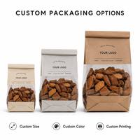 Pochette d'emballage transparente personnalisée avec bande de pliage en papier pour biscuits, noix, bonbons, produits de boulangerie et aliments