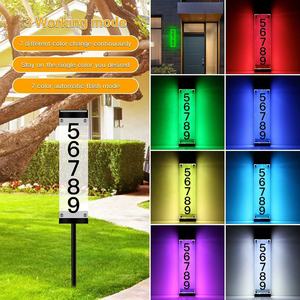 Shingel địa chỉ dấu hiệu cho ngôi nhà không thấm nước Số nhà cho ánh sáng bên ngoài lên tường gắn/Trong mặt đất 2 cách cho sân nhà đường phố - Product Image 1