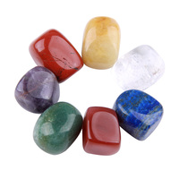 Ensemble de 7 pièces de gros chakra en pierre dégringolé ensemble de pierres de guérison de forme irrégulière pour la méditation