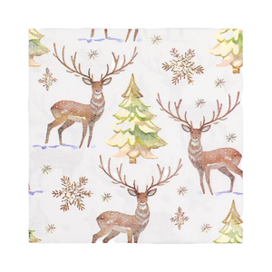Serviettes <span class=keywords><strong>De</strong></span> Noël Jetables 20 Pcs Hiver Flocon <span class=keywords><strong>De</strong></span> Neige Table Serviettes En <span class=keywords><strong>Papier</strong></span> 6.5 "x 6.5" 2 Plis Arbre <span class=keywords><strong>De</strong></span> Noël Renne Décorations - Product Image 1
