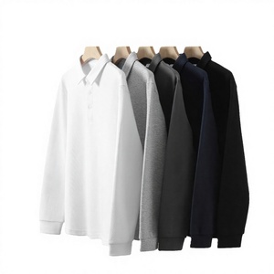 Camisa de Manga Larga de Punto Sólido Personalizada de Alta Calidad para Hombre, Tejido Transpirable y Suave, Informal, para Negocios, Fácil de Cuidar, Lavable y Cómoda - Product Image 3