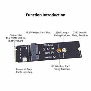 M.2ไร้สาย A + E คีย์สล็อต M.2 M อะแดปเตอร์ WIFI สำหรับ Intel AX210 <span class=keywords><strong>AX200</strong></span> BCM94352Z การ์ดพอร์ต NVMe PCI Express SSD - Product Image 3