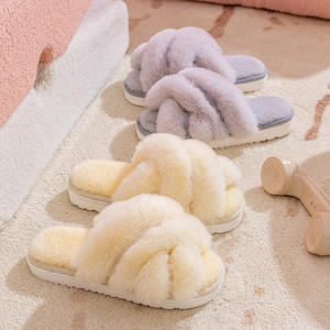 Nouvelles pantoufles en fourrure à semelle en PVC pour femmes, doublure en peluche, vente en gros de pantoufles pour femmes à prix raisonnable - Product Image 4